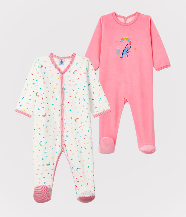 Duo di tutine per neonato in ciniglia multicolore
