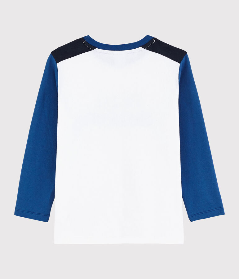 T-shirt in jersey bambino bianco/blu