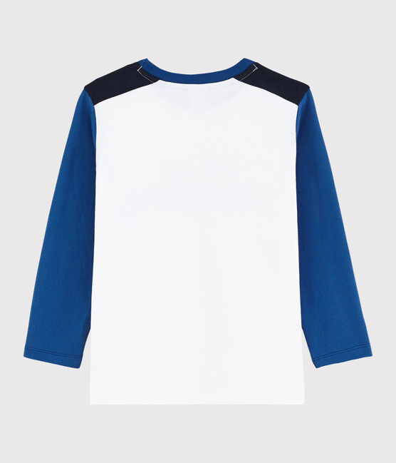 T-shirt in jersey bambino bianco MARSHMALLOW/blu MAJOR