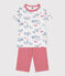 Pigiama con shorts di lunghezza media in cotone con stampa Parigi bambino bianco MARSHMALLOW/bianco MULTICO