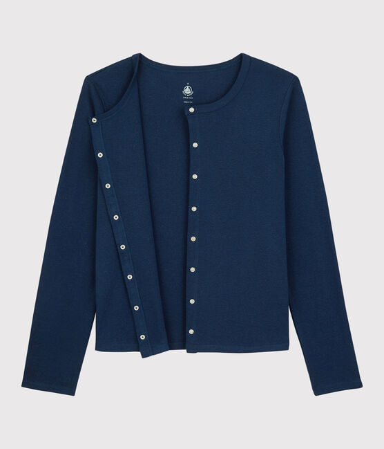 Cardigan in cotone/lino tinta unita Donna blu MEDIEVAL