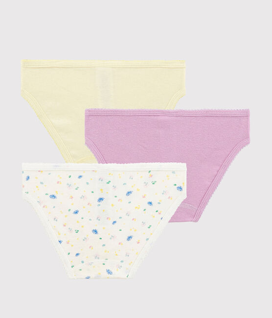 Confezione da 3 slip a fiori bambina in cotone e lino variante 1