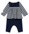 Tutina lunga per bebé femmina blu SMOKING/bianco MARSHMALLOW
