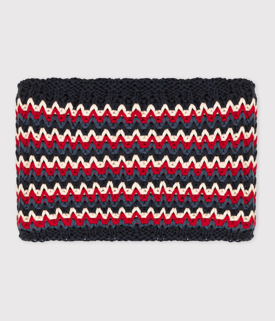 Snood bambina-bambino blu SMOKING/bianco MULTICO