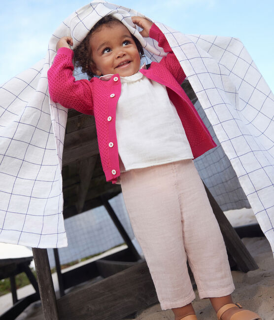 Cardigan in tricot di cotone bebè rosa DELHI