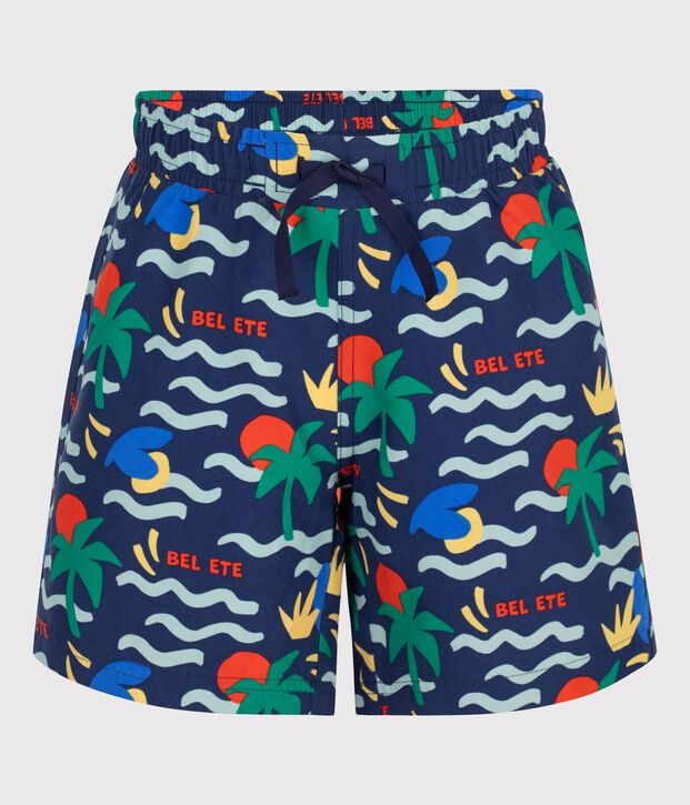 Shorts da mare bambino con stampa blu/multicolore