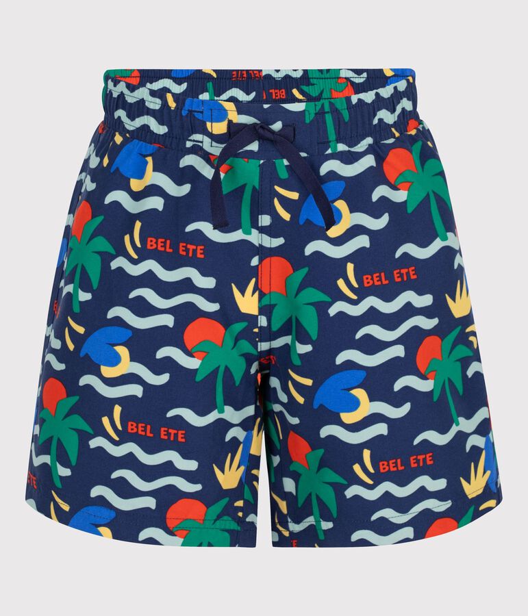Shorts da mare bambino con stampa blu/multicolore