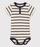 Body a manica corta bebè in maglia a costine a righe  bianco AVALANCHE/blu SMOKING