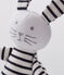 Doudou coniglietto a righe bebè in jersey bianco MARSHMALLOW/blu SMOKING