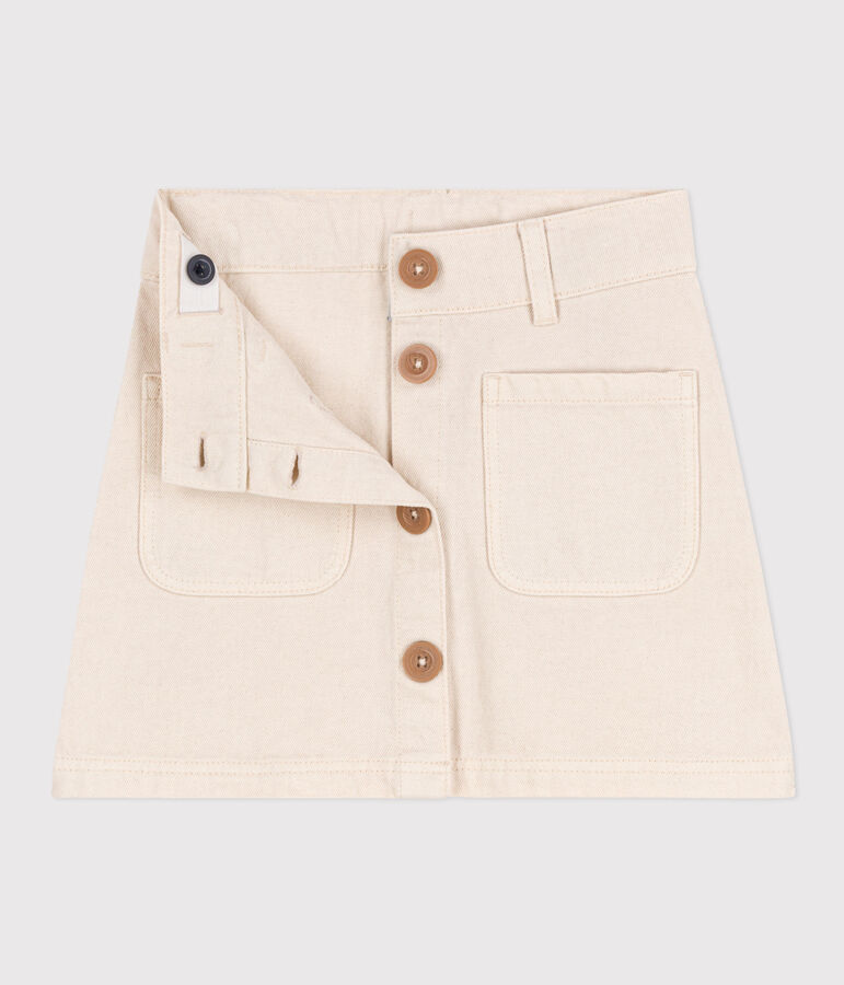 Gonna in denim bambina ecru