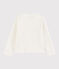 Cardigan in tubique bambina bianco MARSHMALLOW