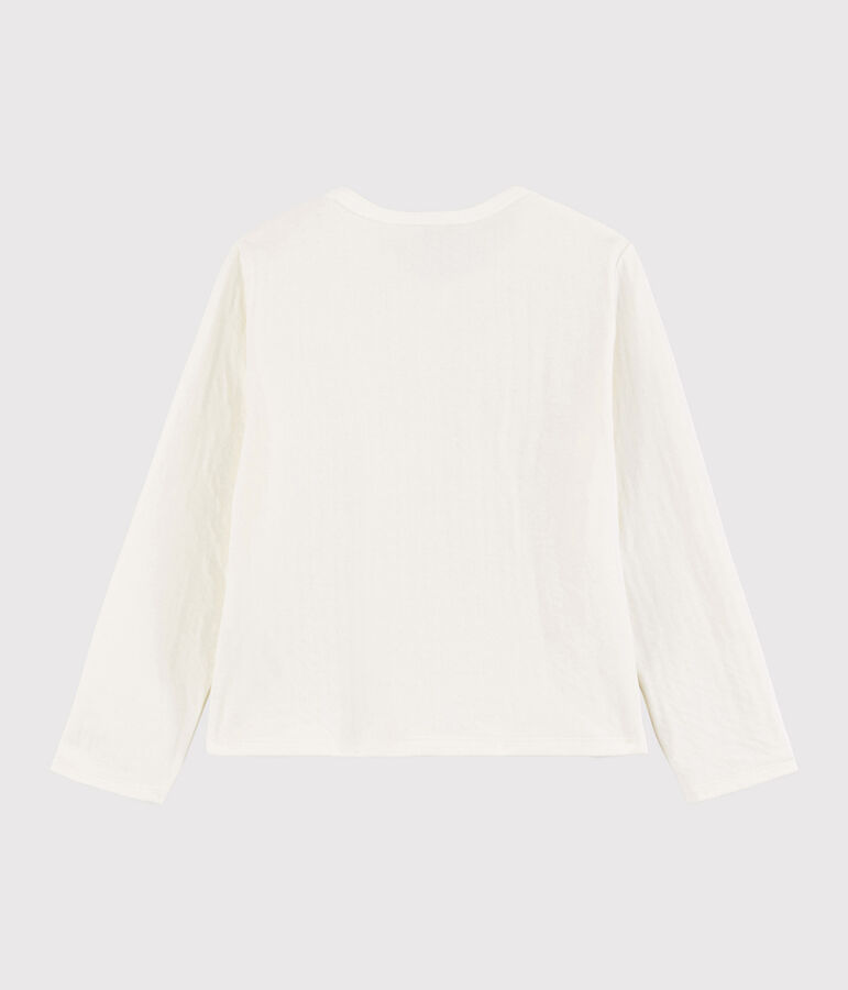 Cardigan in tubique bambina bianco