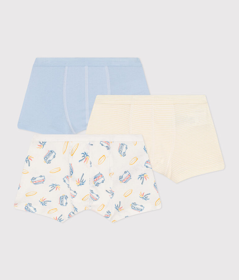 Set di 3 boxer in cotone con furgoni stampati in vita bambino multicolore