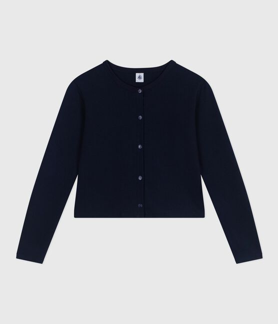 Cardigan in cotone tinta unita donna blu SMOKING