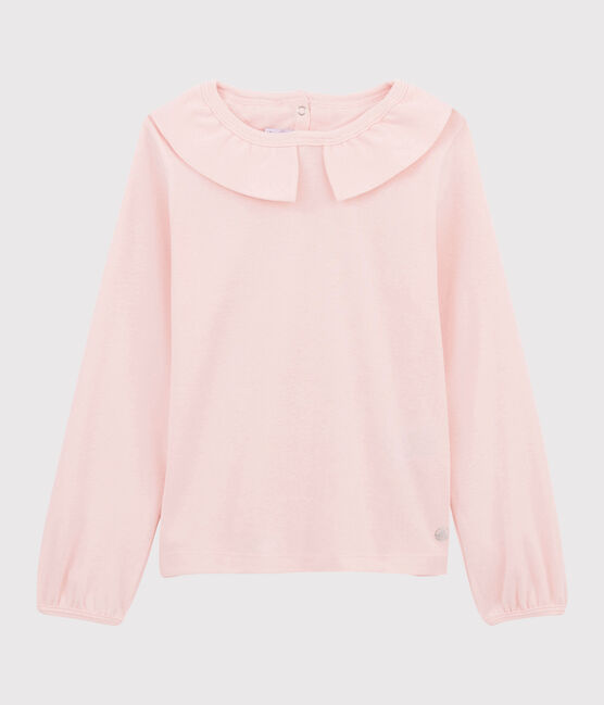 T-shirt con scollo bambina rosa MINOIS
