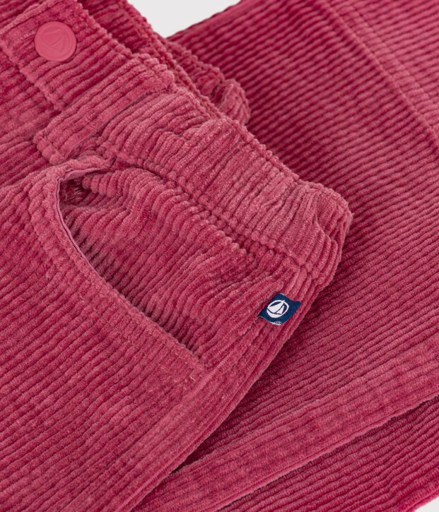 Pantaloni a gamba ampia in velluto bambino rosa