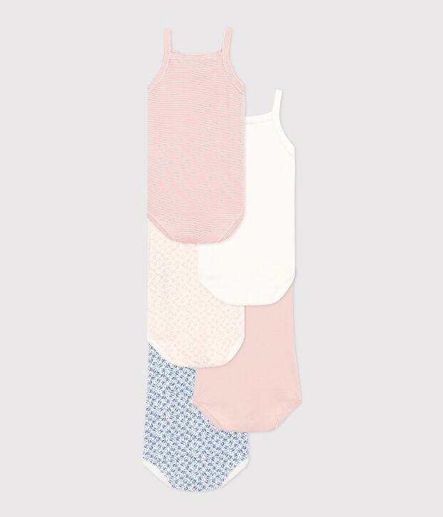 Set di 5 body con spalline a fiori beb&egrave; in cotone multicolore