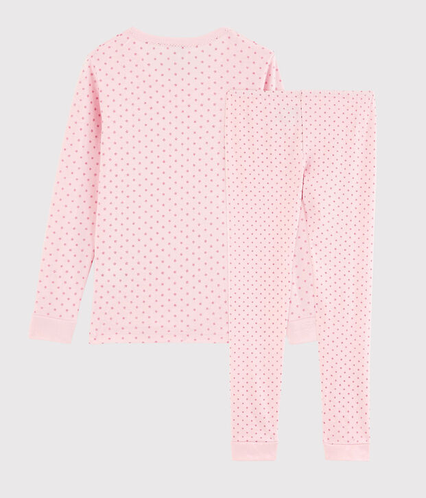 Pigiama snugfit a stelle bambina in cotone rosa/arancione/grigio