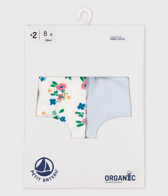 Confezione da 2 mutandine bambina a fiori in cotone biologico variante 1