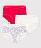 Confezione da 3 slip alti bambina in cotone variante 1