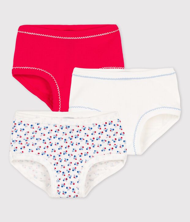Confezione da 3 slip alti bambina in cotone multicolore