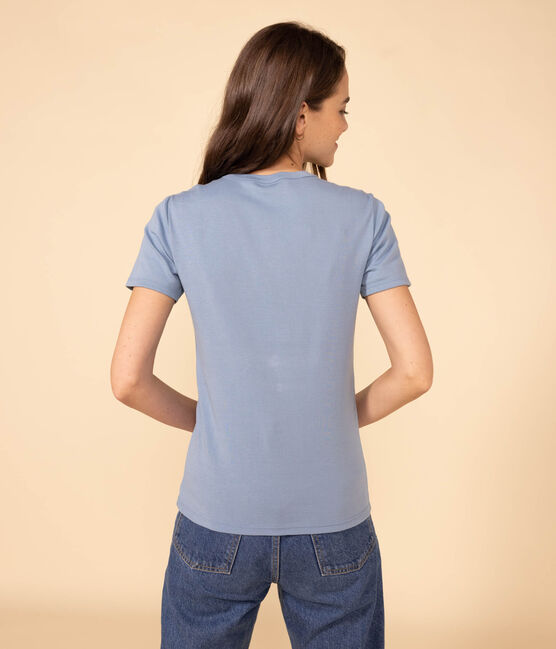 T-shirt L'ICONIQUE girocollo in cotone Donna blu AZUL