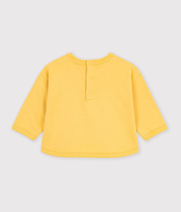 Felpa in cotone con stampa animalier neonato giallo