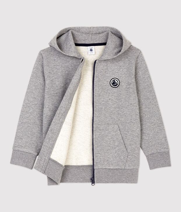Felpa con cappuccio bambina/bambino grigio