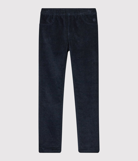 Pantaloni in velluto bambina blu SMOKING