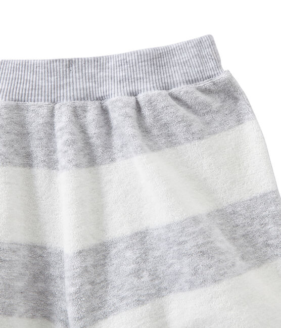 Pigiama corto bambino doppio tessuto grigio POUSSIERE/bianco LAIT