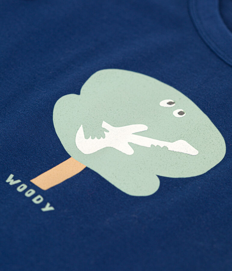 T-shirt a maniche corte in jersey sottile bambino blu