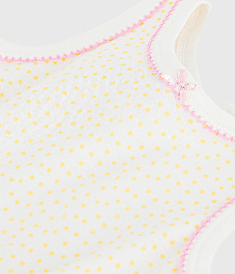 Tutina corta senza maniche in cotone neonato giallo/giallo