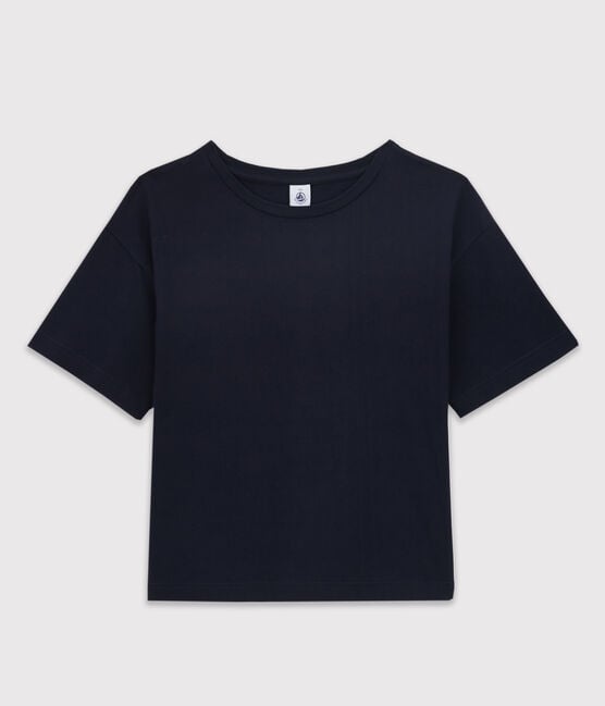 T-shirt LE BOXY in cotone donna blu SMOKING