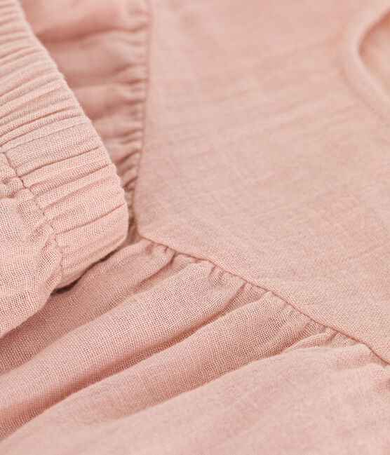 Completo blusa e shorts bebè in garza di cotone rosa SALINE