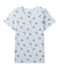 T-shirt per bambina stampata in jersey stretch blu FRAICHEUR/bianco MULTICO