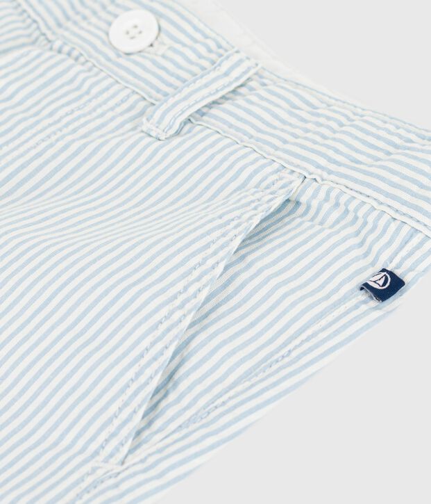 Bermuda in cotone a righe bambino blu/blu