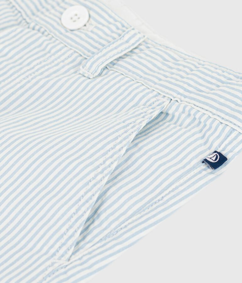 Bermuda in cotone a righe bambino bianco/blu