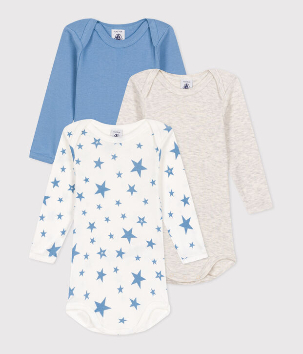 Set da 5 body a maniche lunghe in cotone con stampa neonato multicolore