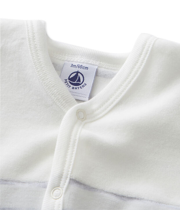 Dors bien b&eacute;b&eacute; ray&eacute; bianco/grigio