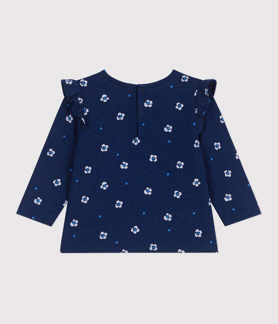 Blusa a maniche lunghe in cotone con stampa a fiori neonato blu MEDIEVAL/bianco MULTICO