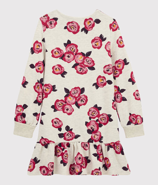 Abito maniche lunghe bambina beige MONTELIMAR/bianco MULTICO