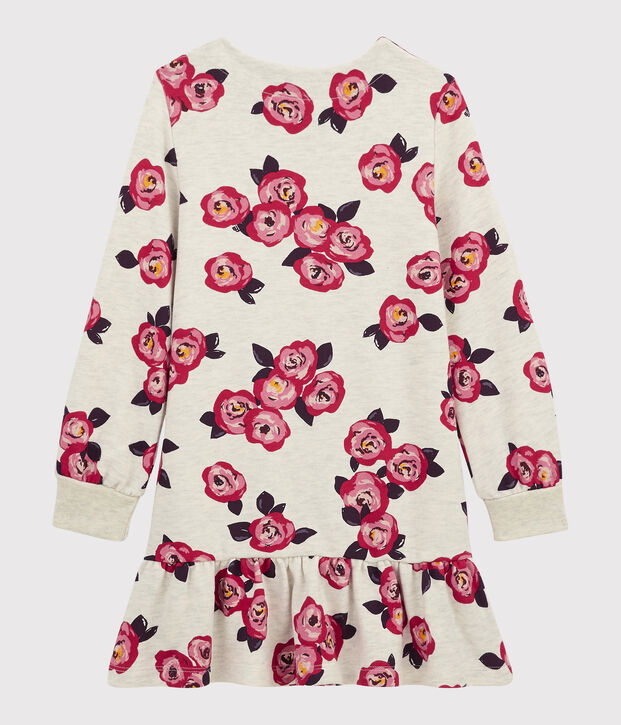 Abito maniche lunghe bambina beige/multicolore