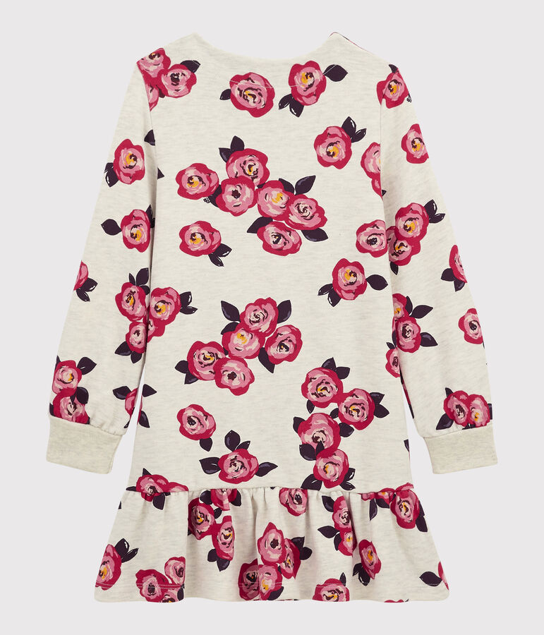 Abito maniche lunghe bambina beige/multicolore