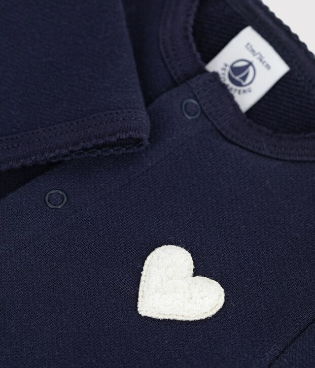 Cardigan in cotone tinta unita con stemma a cuore neonato SOIR