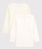 Confezione da 2 t-shirt bambina maniche lunghe a cuori in cotone variante 1