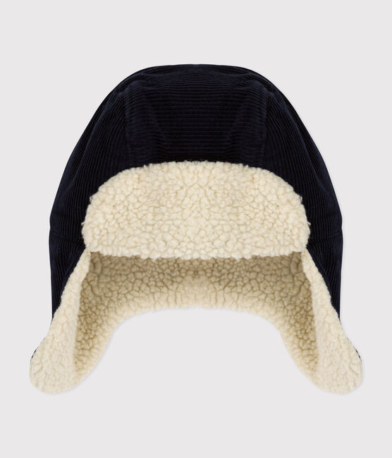 Colbacco in misto velluto e sherpa bambino blu SMOKING