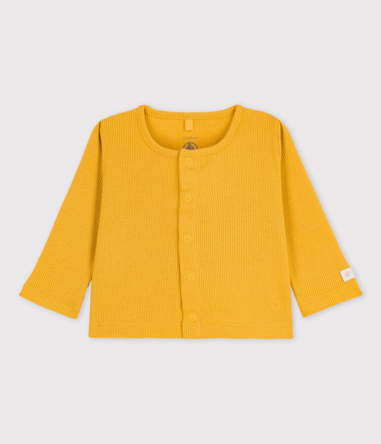 Cardigan per beb&egrave; in cotone e Lyocell giallo