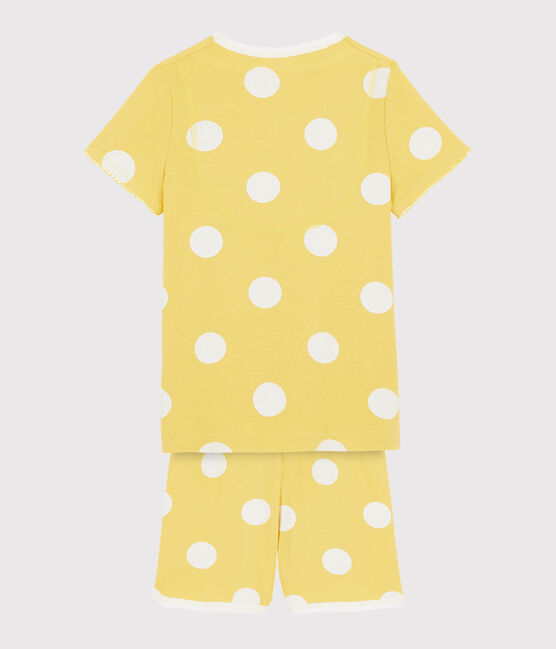 Pigiama bambino corto a pois a costine giallo BLE/bianco ECUME