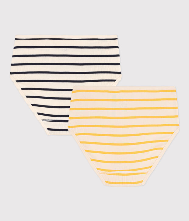 Confezione da 2 slip vita alta in cotone donna multicolore