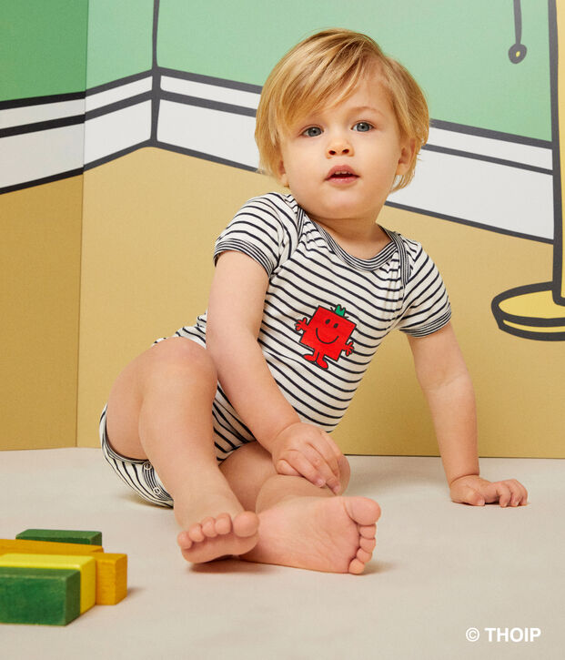 Set di 3 body a maniche corte Monsieur Madame in cotone multicolore